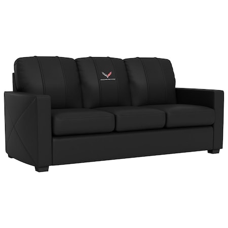 Dreamseat Silver Sofa with Corvette C7 Logo XZ7759001SOCDBK-PSGMC61030